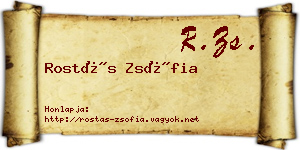 Rostás Zsófia névjegykártya