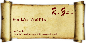 Rostás Zsófia névjegykártya